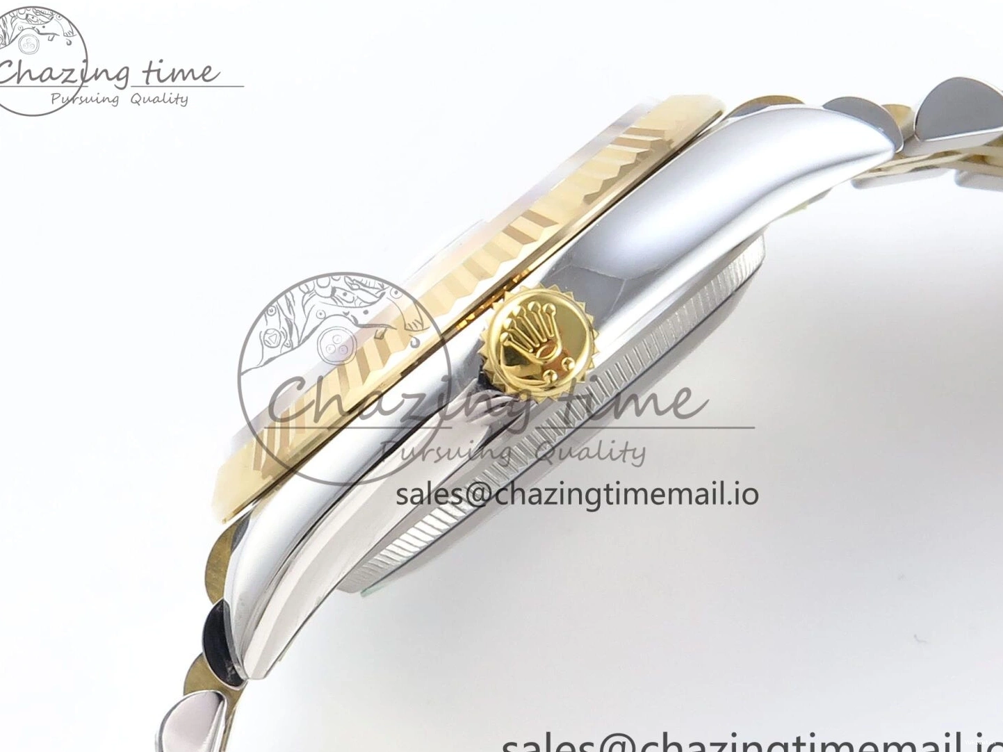 Best Stick YG 126233 EWEF SS on Textured Jubilee A3235 Bracelet 36 Marker YG Edition DateJust Dial 0510